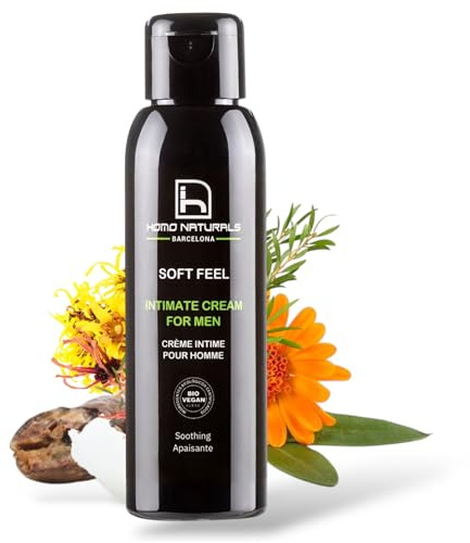 Homo Naturals Soft Feel - Intimcreme für Männer - Tägliche Hydratation und Schutz für die männliche Intimbereich - Mit Aloe Vera, Calendula und Hamamelis - Intimpflege für Männer, vegan und ökologisch