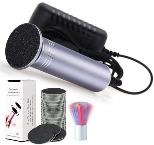 Râpe Pieds Electrique Professionnel Rapeuse Pieds Electrique Puissante Anti-Callosités Ponceuse Pieds Electrique Rappe Pieds Pédicure Lime Pieds, Plusieurs Vitesses Réglables (02Gris)