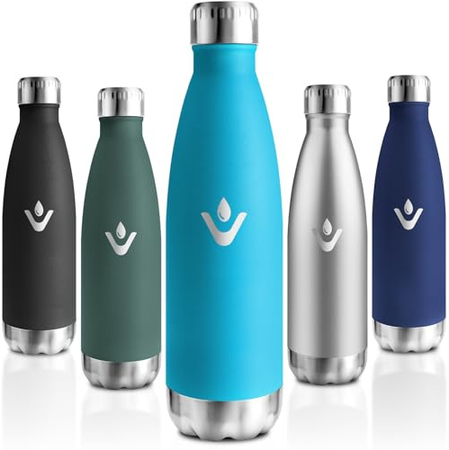 Motswedi Botella Termica 750ml, Botella Agua Acero Inoxidable, Termo Sin BPA, Cantimplora Termica, con pared Doble Aislamient, Cantimplora, para Adultos, Deporte, Oficina, Gimnasio, Viaje, Azul Cielo