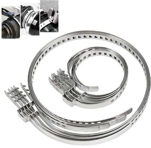 KineticKraft 10Pcs Adjustable Stainless Steel Drive Shaft Joint kit, CV Boot Clamp Assortment Kit, CV Joint Boot Clamps Kit, Small and Large CV Joint Boot Bands, Axle Repair Clamps for Most Cars