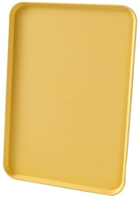 Vassoio Plastica 1 vassoio rettangolare in plastica tinta unita, piatto da portata for bevande al vino rosso, for caffè, articoli for la casa, for cucina e il bar(Creamy yellow,M)