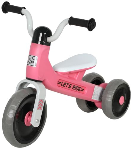 AIYAPLAY Baby Balance Bike for 1-3 Years Boys Girls, Toddler Balance Bike with No Pedal, 3 Silence Wheels, Safe Limited Steer, for Indoor Outdoor Riding, Pink