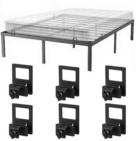 6 Stück Matratzenhalter Gegen Verrutschen – Verstellbare Matratzen Halter & Matratzenstopper | Rutschfeste Matratzen Rutschstopper Für Boxspring- & Metall-Bettgestell, Einfache Montage, Schwarz