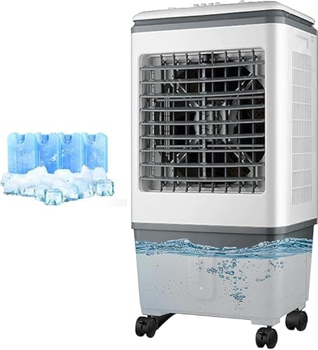 YXYLJOZ Enfriador de Aire evaporativo portátil: Enfriador de pantano de 3 velocidades con oscilación de 120°, Gran Tanque de Agua y Potente Motor para una refrigeración eficiente