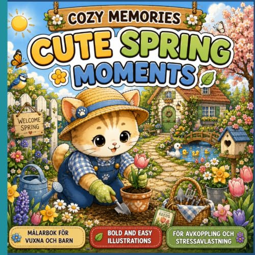 Cozy Memories: Cute Spring Moments: Målarbok för vuxna och barn med vårmotiv, blommor och natur, illustrationer för avkoppling och stressavlastning