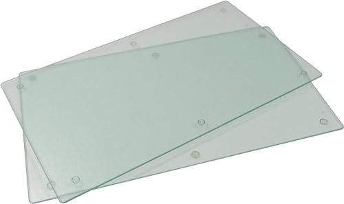 Jocca - Cubre Vitrocerámica/Cristal Templado/Protector Placa Cocina/Protección Vitrocerámica/Tabla de Cortar/Corta, Sirve, Protege/Resistentente al Calor (2 Unidades)