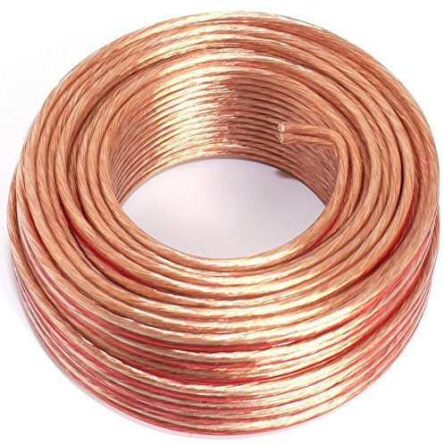 SeKi Cable para altavoces (2 x 2,50 mm², 25 m, CCA, cable de audio), transparente