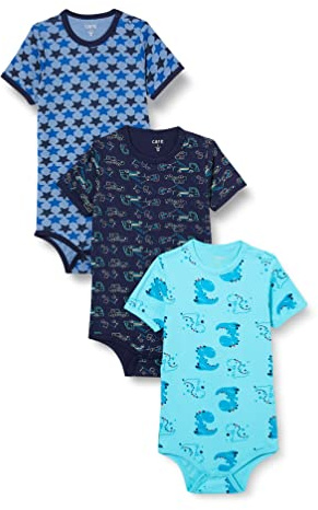 Care Unisex baby bodysuit (3-pack), Mörk marinblå (778), 50-56|0-1 Monate