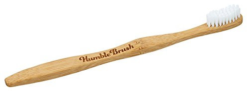 The Humble Co. Cepillo de Dientes de Bambú Blanca | Cerdas Medianas | Biodegradable, Ecológico, Vegano para su Cuidado Bucal Diario, Aprobado por el Dentista (1 Paquete)
