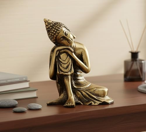 eSplanade Lugnande Buddha-staty | Heminredning | Metallstaty Figur Staty | Staty – Buddha-staty