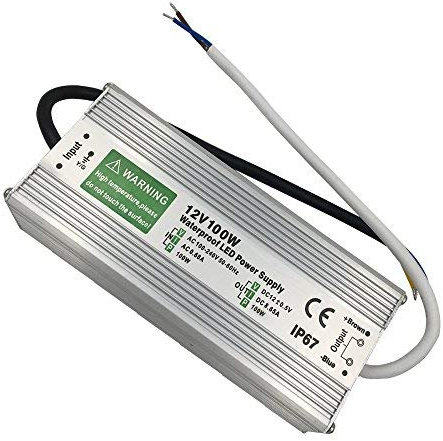 LEDSone IP67 100 W wasserdichter DC 12 V LED-Netzteil, Treibertransformator, AC 90–250 V, flimmerfrei, 2 Ausgänge, Außentransformator für Gartenbeleuchtung, Teichwasserpumpen
