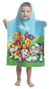 Jerry Fabrics Paw Patrol Kapuzen-Poncho-Badetuch für Kinder, Baumwolle, Mehrfarbig, Größe 50 x 115 cm