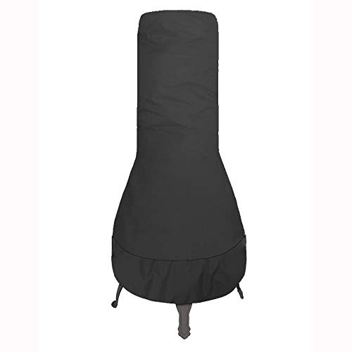 UCARE Patio Chiminea Abdeckung Herdabdeckung Schutzofenabdeckung Aufbewahrungstasche Kamin Feuerstelle Heizungsabdeckung für Garten Schwarz 122 * 21 * 61cm