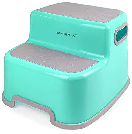 CHAIRLIN Marchepied pour Enfants, Escabeau pour Enfants, Tabouret pour Enfants, Marchepied bébé, Tabouret antidérapant, Escabeau Enfant pour Salle de Bains/Toilette/Cuisine(Vert)