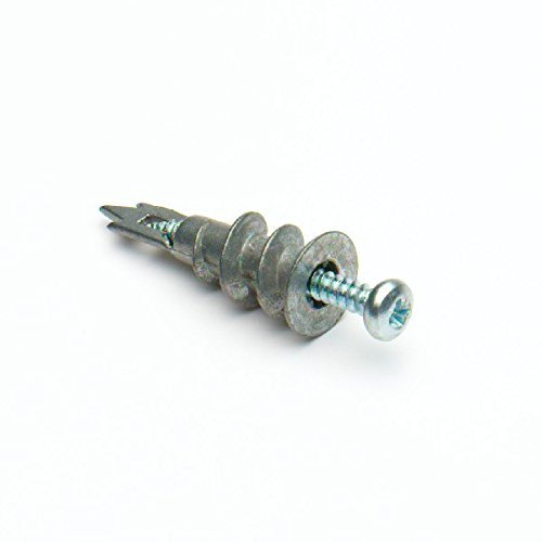 One Stop DIY Lot de 2 chevilles d'ancrage pour mur creux en alliage 32 mm + vis 4,2 x 38 mm