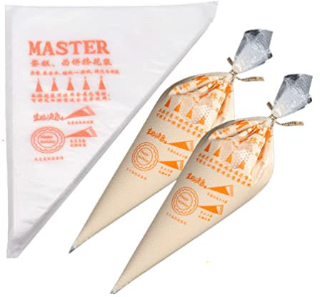 Stareal 100 Bolsas De Manga Pastelera Desechables, Bolsas De Glaseado Pequeñas, Medianas Y Grandes, Bolsas De Pastelería De Plástico, Manga Pastelera Transparente para Decoración De Pasteles