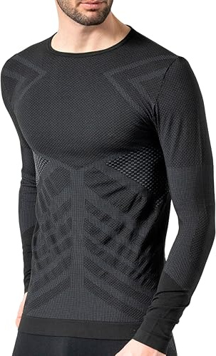 Risalti Maglia Termica Uomo Manica Lunga Energy - Maglia Tecnica Uomo Traspirante, Intimo Termico Senza Cuciture