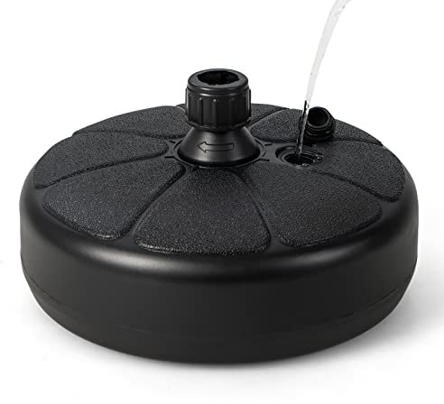 COSTWAY Soporte Sombrilla Terraza Exterior Apto 38mm, Base para Sombrilla Rellenable de Arena 15kg y Agua 9,5L, HDPE, Metal, Ø 37 x 19 cm, Pie Sombrilla Jardin Terraza