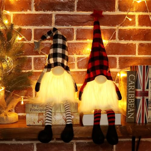 Akxlax 2 Stück Weihnachtswichtel Wichtel Figuren Groß Set Weihnachten 65cm, Wichtel Skandinavisch Santa Deko, Amerikanische Weihnachtsdeko Weihnachtsfiguren Geschenk