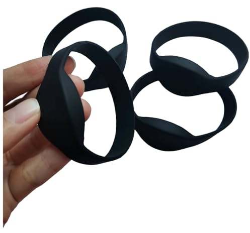 JYJRFID 13.56MHZ Classic 1K RFID Bracelet étanche en silicone NFC Noir 10)