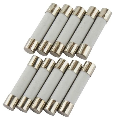 SeKi, confezione da 10 fusibili in ceramica, 10 A, 6 x 30 mm, fusibili in vetro, 250 V