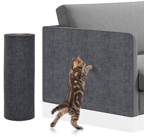 Adiwo Self-Adhesive Scratch Mat, 30 cm x 100 cm, Cat Scratching Mat, Scratch Protection, Sofa Cat, DIY Scratching Boards, Scratch Wall for Furniture, Scratching Carpet, Couch Protection (Dark Grey)