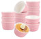SHUESS Lot de 12 bols à crème brûlée, 200 ml, moules à soufflé, adaptés au four, au four, à crème brûlée, 9,3 x 5,2 cm (rose)