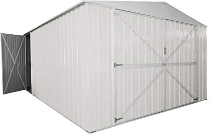 Box in Acciaio Zincato Casetta da Giardino in Lamiera 3.60 x 6.00 m x h2.30 m - 346 KG – 21 metri quadri (Bianco)
