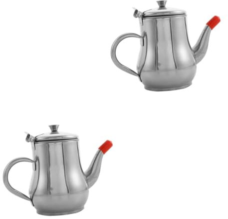 Ciieeo Ölkaraffen 2st Öltopf Aus Edelstahl Speiseölhalter Topf Zur Aufbewahrung Von Öl Speiseölsieb Öler Suppenbehälter Liquid Behälter Speiseölbehälter Kanister Für Küchenöl Rostfreier Stahl Silver