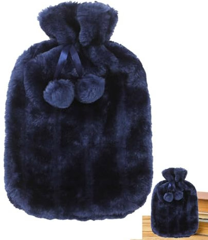 Wärmflaschenbezug, 2 Liter, weicher Kunstplüsch, niedlicher Wärmflaschenbezug, isoliert, hält konstante Temperatur, für Frauen und Kinder (nur Bezugshüllen)