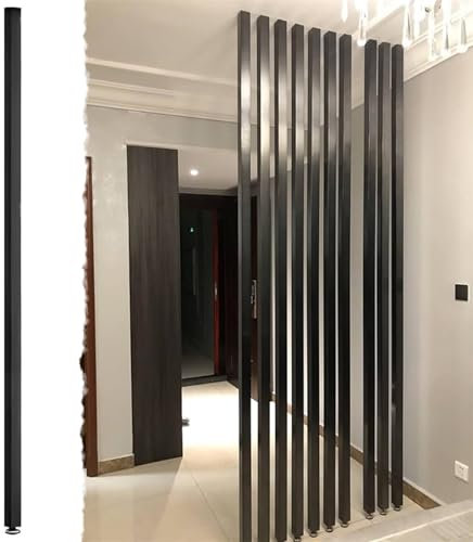 Divisorio a doghe in legno con cornice nera, personalizzabile da pavimento a soffitto, parete divisoria per letto/soggiorno/cubicolo, altezza 2,5 m, telaio nero