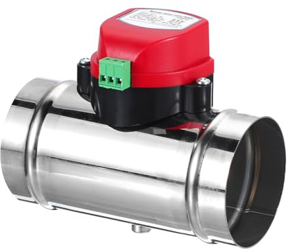 PATIKIL 3 Duct Damper, Stainless Steel Motorized Adjustable HVAC Volume Dampers Airflow Backdraft Damper Control for HVAC Air Balancing System, AC 24V