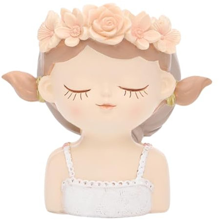 Derwrtup Maceta con Forma de niña, Linda Maceta para Plantas suculentas - Maceta Hecha a Mano con Soporte para Flores - Tenedor Lindo Creativo de la Flor de la Resina de la Forma de la Muchacha,