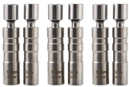 Booso 3X Enchufe de BujíA Giratoria MagnéTica de Pared de 14 mm y 16 mm - Unidad de 3/8 de Pulgada Herramienta de Extracción de Enchufe de BujíA de 12 Puntos