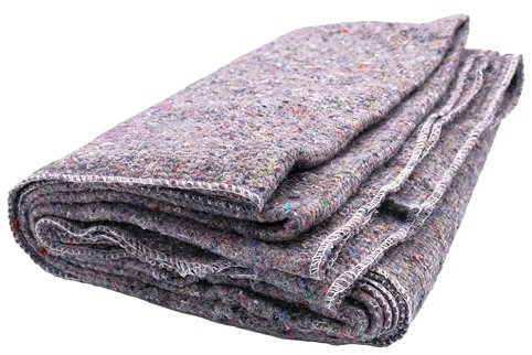 Copertine per trasloco, coperte per mobili, 150 x 200 cm, 330-350 g/m², grigie, con orlo su 2 lati (1 pezzo)