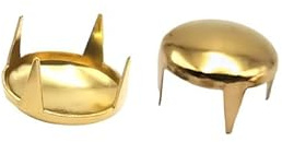 Lot de 100 rivets ronds en laiton doré de 5 mm, clous en métal, perles griffes, pour la couture du cuir, les vêtements, les sacs, les chaussures