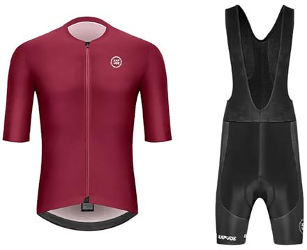 Generisch Conjunto de Ropa de Ciclismo para Hombres, Ropa Deportiva para el Verano, Camiseta de Manga Corta de Lana Cálida + Culote, Conjunto de Traje de Bicicleta de Nylon con Tirantes, Boxers Cortos