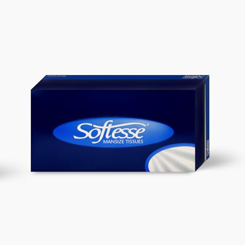 Softesse Mansize Facial Tissue Box Multipack, 24 Tissue Boxes x 75 Sheets, 2-Ply White Tissues, Absorbent, Soft and Hygienic for Daily Use - Home & Office Use