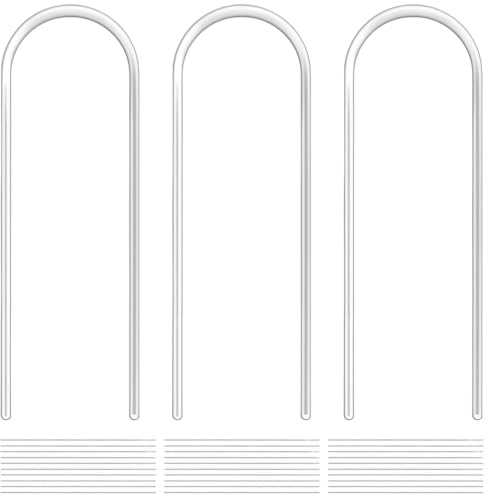 Enrejado para plantas, soporte de plástico transparente de 15.8 pulgadas para plantas de interior con 30 lazos, marco de escalada de plantas para pothos, enrejado para hiedra, dracaena, plantas