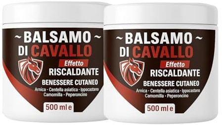 Balsamo di Cavallo Riscaldante (2x500ml) | Arnica & Artiglio del Diavolo, Sollievo Dolori Muscolari, Sollievo Articolari, Mal di Schiena e Cervicale