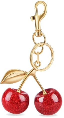 PENGARO Kirsch Schlüsselanhänger, Damen Taschenanhänger Handtaschen Anhänger Süßer Kirschen Schlüsselanhänger für Taschen Rucksack Autoschlüssel, Taschenschmuck für Weihnachten Muttertag Geburtstag