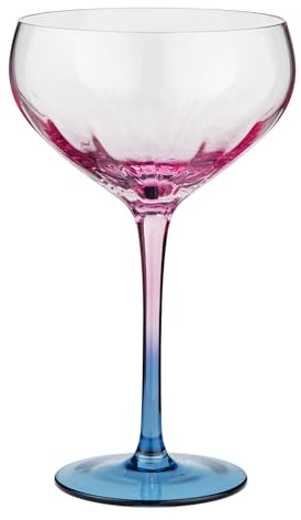 BUTLERS Cocktailglas 380 ml Glas - DIVINE - | Farbe Blau-Pink - Martinischale für Dry Martini - Cocktailschale für Margaritas - Raffinierter Farbverlauf