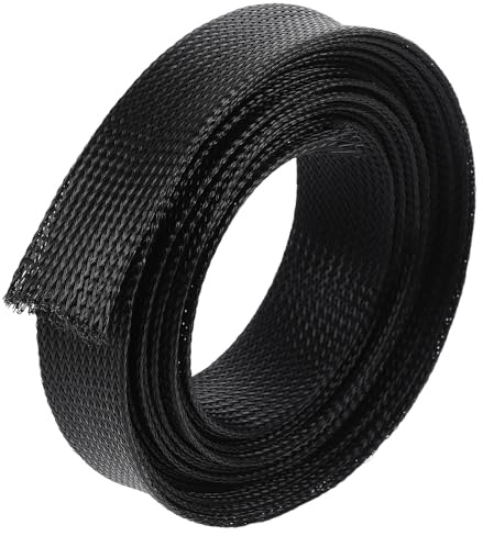 CLISPEED Gaine Tressée Noire pour Câble Électrique Manchon Flexible pour Organiseur de Fils Protection Fil Souple et Câble Souple Accessoire Pratique pour Bureau et Maison