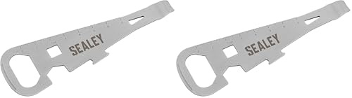 Sealey 7-in-1 Paint Can Opener Multi-Tool, Can Opener, Bottle Opener, Ruler, Nail Puller, 8mm Nut Wrench, 13mm Hex Wrench, Screwdriver - CO71 (Pack of 2)