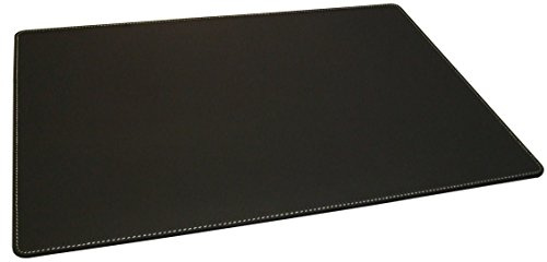 Team Beust Schreibunterlage Schreibtischunterlage echt Leder schwarz 70 x 50 cm Rindnappaleder, Naht weiss