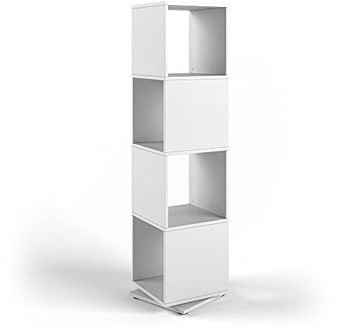 Vicco Drehregal, Aktenregal für Ordner, Weiß, 35 x 142 cm