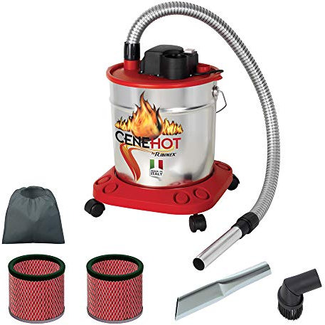 ASPIRACENERE ELETTRICO CENEHOT ASPIRAZIONE CENERI CALDE MAX 40°C 950 W - 18 L con doppio filtro, lancia piatta e spazzola con setole