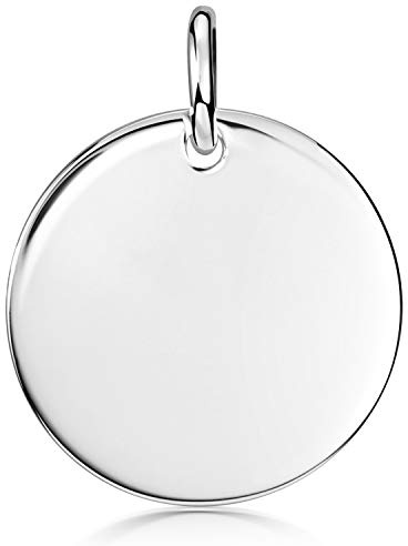 MATERIA by Matthias Wagner Gravur Anhänger Silber 925 rund - Gravurschmuck Damen Herren 20mm mit Wunschgravur