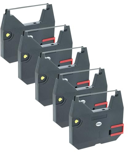 vhbw 5x Farbband Schriftband kompatibel mit Brother AX310 | AX28, AX-28, AX30, AX-30, AX-250, AX26 Nadeldrucker, Bondrucker - Schwarz