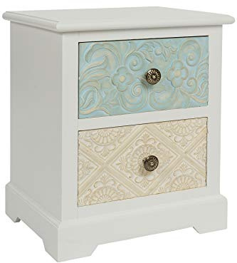 elbmöbel Kommode weiß Holz Schubladen Shabby chic (H50 x B42 x T32 cm)